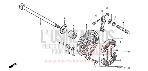 PANNEAU DE FREIN ARRIERE NX125V de 1997